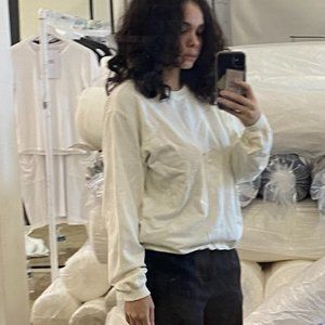 All Pima Apparel Crewneck Sweatshirt in cream